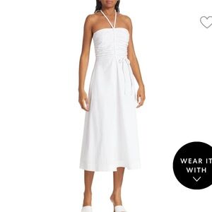 Veronica Beard Tucker Ruched Halter Midi Dress size 4